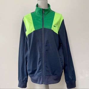 Nike track jacket retro color block, green 2 tone and navy